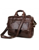 Фотография Кожаная коричневая удобная мужская сумка 77085c-1