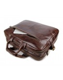 Фотография Кожаная коричневая удобная мужская сумка 77085c-1