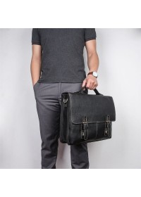 Стильный безупречный портфель черно-коричневого цвета 77090A