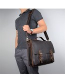 Фотография Стильный и безупречный мужской коричневый портфель 77090R