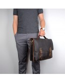 Фотография Стильный и безупречный мужской коричневый портфель 77090R