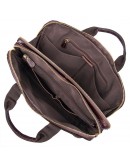 Фотография Мужская темно-коричневая кожаная мега функциональная сумка 77092-3c