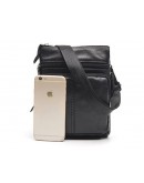 Фотография Кожаная мужская сумочка чёрная m7701a