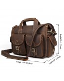 Фотография Мужской кожаный портфель - сумка коричневая 77106