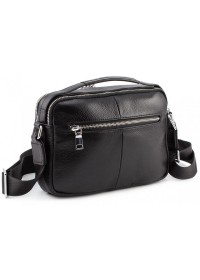 Черная мужска кожаная сумка - барсетка Marco Coverna 7711-1A black