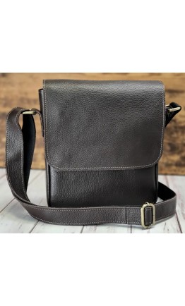 Кожаная мужская сумка на плечо коричневая 7711227-SGE