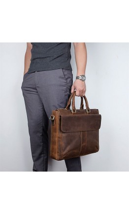Повседневный мужской портфель из винтажной натуральной кожи 77113R2