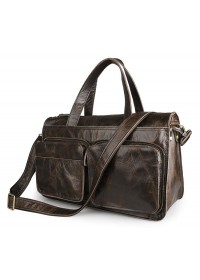 Вместительная мужская сумка темно-коричневого цвета 77138Q