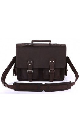 Тёмно-коричневый мужской кожаный портфель 77145r