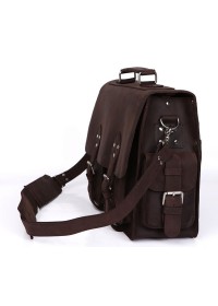 Тёмно-коричневый мужской кожаный портфель 77145r