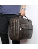 Фотография Кожаная сумка мужская цвета мокрого асфальта 77146J