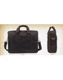 Фотография Кожаная коричневая мужская вместительная сумка 77167R