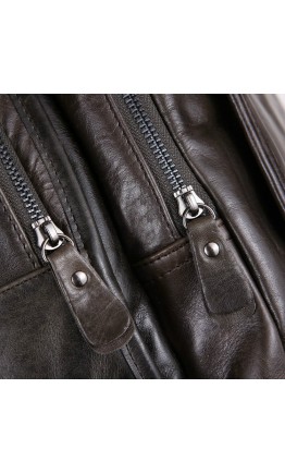 Большой серый мужской кожаный рюкзак 77202J