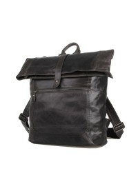 Удобный серый кожаный мужской рюкзак 77204-1