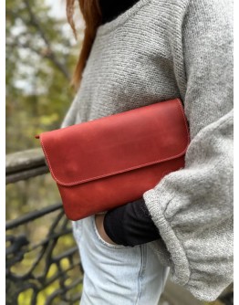Красная женская кожаная сумка на плечо 742898-SGE