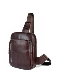 Современный и стильный темно-коричневый кожаный рюкзак 77215