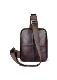 Современный и стильный темно-коричневый кожаный рюкзак 77215