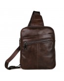 Фотография Коричневый мужской рюкзак на одну шлейку 77217-1