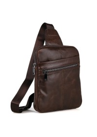 Коричневый мужской рюкзак на одну шлейку 77217-1