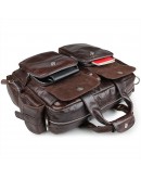 Фотография Кожаная коричневая мужская вместительная сумка 77219C-3С
