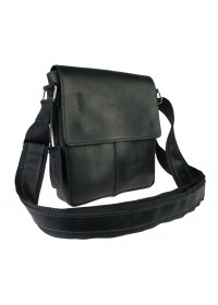 Кожаная небольшая черная сумка на плечо 77225-SKE