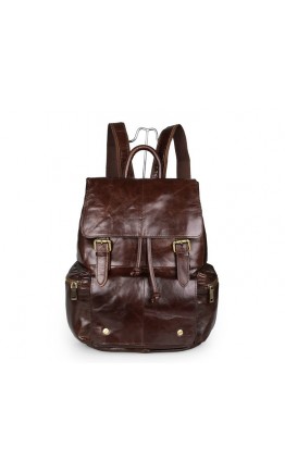 Тёмно-коричневый стильный мужской рюкзак 77249 br