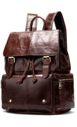 Тёмно-коричневый стильный мужской рюкзак 77249 br