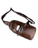 Фотография Мужской кожаный рюкзак коричневый на плечо 77250B