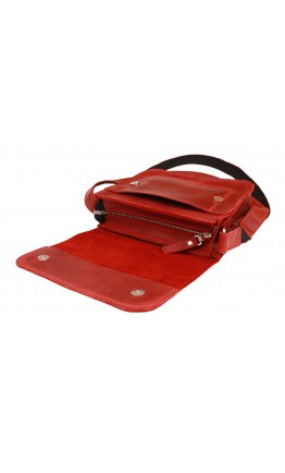 Маленькая женская кожаная сумка красного цвета 7725W-SKE