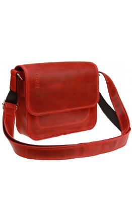Маленькая женская кожаная сумка красного цвета 7725W-SKE