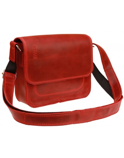 Фотография Маленькая женская кожаная сумка красного цвета 7725W-SKE