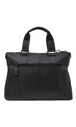 Кожаная чёрная мужская мягкая сумка 77264a-1