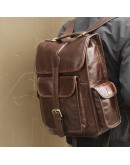 Фотография Кожаный мужской коричневый рюкзак 77283-с1