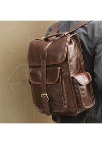 Кожаный мужской коричневый рюкзак 77283-с1