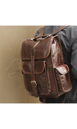 Кожаный мужской коричневый рюкзак 77283-с1