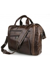 Комфортная большая мужская коричневая сумка 77310