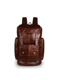 Большой мужской рюкзак, кожаный коричневый 77311