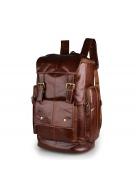 Большой мужской рюкзак, кожаный коричневый 77311