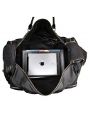 Фотография Большая черная дорожная мужская кожаная сумка 77317-1a
