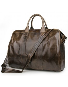 Большая вместительная дорожная сумка коричневая 77324b