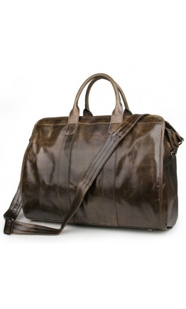 Большая вместительная дорожная сумка коричневая 77324b