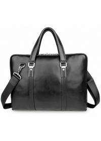 Чёрная кожаная мужская сумка портфель 77326a