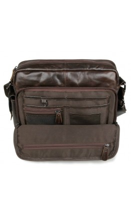 Удобная сумка для мужчины на плечо коричневая 77332c