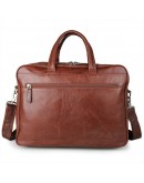 Фотография Удобная мужская кожаная сумка, рыже-коричневая 77333b