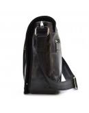 Фотография Большая мужская черная кожаная сумка на плечо Tarwa 77338A2
