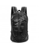 Фотография Вместительный большой чёрный кожаный рюкзак 77340a
