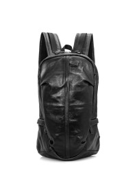 Вместительный большой чёрный кожаный рюкзак 77340a