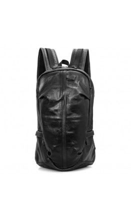Вместительный большой чёрный кожаный рюкзак 77340a
