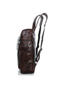Мужской рюкзак из натуральной кожи, темно-коричневый 77342с