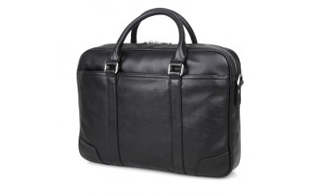 Удобный кожаный портфель чёрного цвета для мужчин 77349a